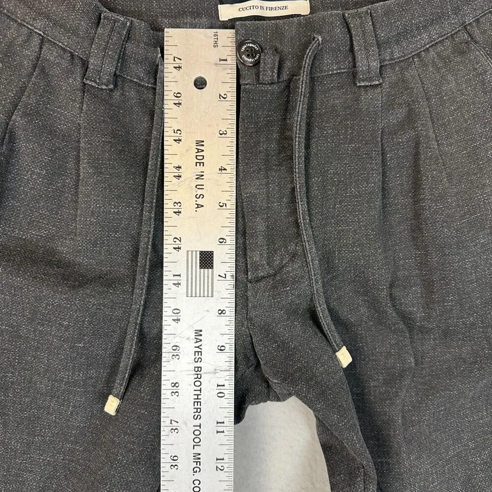 1PIU1UGUALE3 x Giab's Men Size VI Easy Italy Trouser Pants Black Grey Drawstring